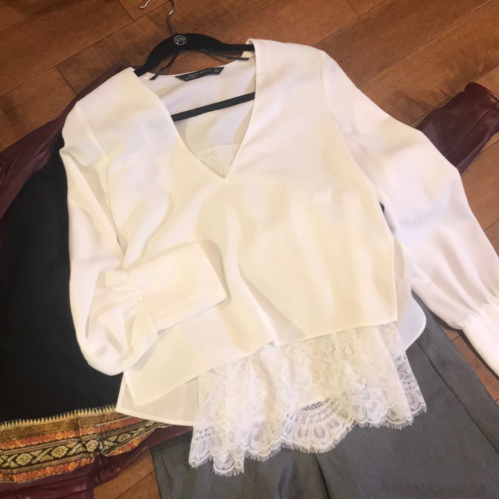 Zara white blouse